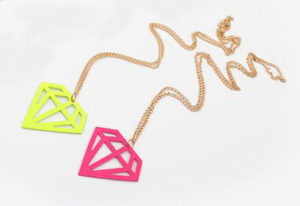 Abstract Diamond Impression Necklaces