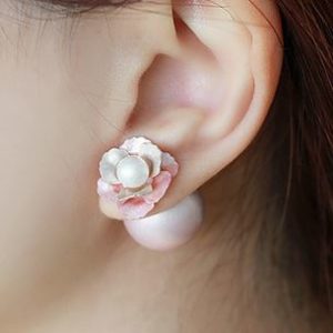 Flower and Pearl Statement Ear Cuffs