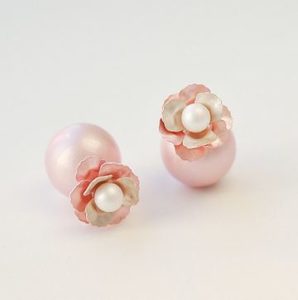 Flower and Pearl Statement Ear Cuffs