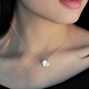 Folding Heart Silver Necklace