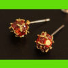 Golden Ruby Ball Earrings