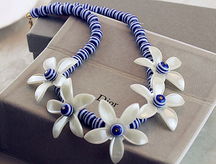 Gardenia Flower Beaded Necklace LilyFair Jewelry