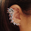 Glamour Feather Full Rhinestone Ear Cuff Asymmetric Set