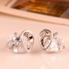 Glitering Heart 3D Rhinestone Earrings
