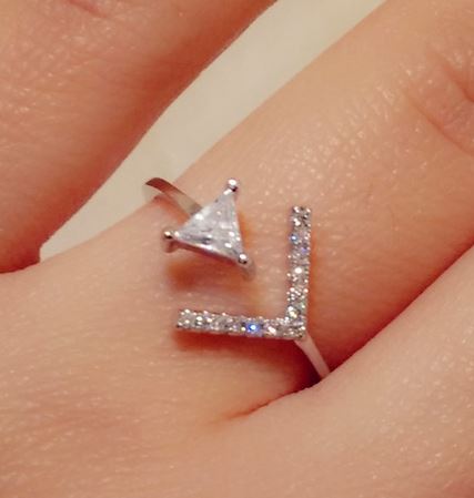 Glittering Arrow Rhinestone Cuff Ring (Slightly Adjustable)