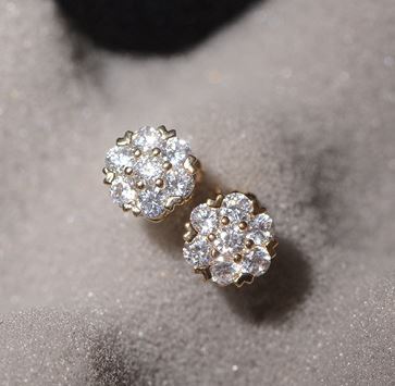 Glittering Flower Ball Rhinestone Earrings