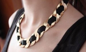 Gold and Black Classic Charm Fashion Necklace