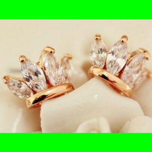 Golden Diamond Crown Earrings