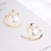 Golden Heart with Pearl Earrings