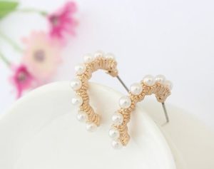 Golden Moon Pearl Earrings