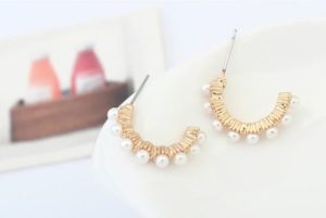 Golden Moon Pearl Earrings