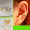 Heart Rhinestone Ear Cuff Ring (Single, No Piercing, Adjustable)