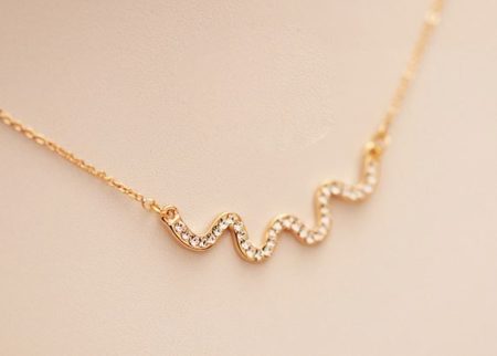 Heartbeat Wave Short Chain Necklace