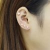 Hearts and Dots Long Clip Ear Pin Asymmetric Set (2 pieces)