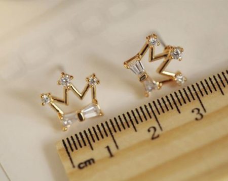 Hollow Crown Rhinestone Earrings