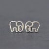 Hollowed Silver Elephant Earrings