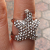 Star Fish Rhinestone Finger Cuff Ring (Gold)