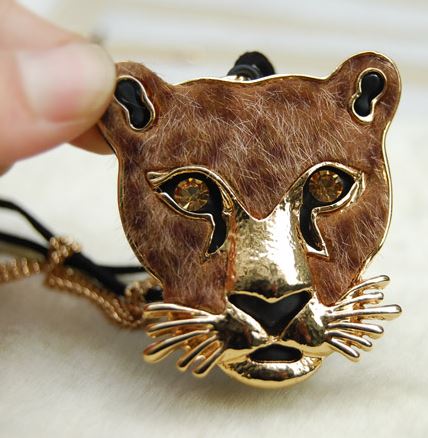 Leopard Head Fashion Fur Necklace