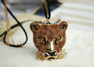 Leopard Head Fashion Fur Necklace