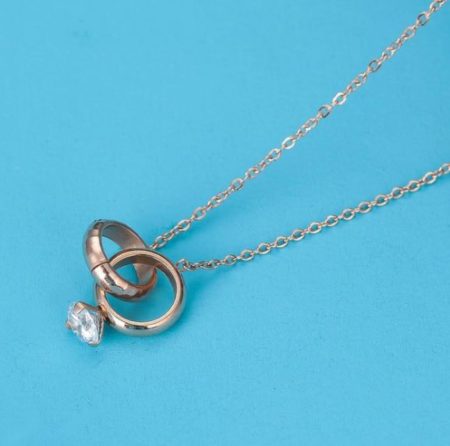 Love Statement Ring Set Titanium Necklace
