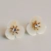 Mother of Pearl with Rhinestone Heart Earrings