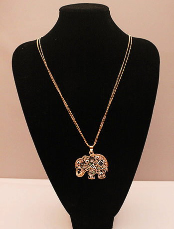 Crystal Elephant Fashion Necklace