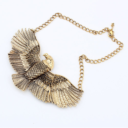 Eagle Statement Necklace (Antique Gold)