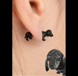 3D Puppy Single Ear Stud