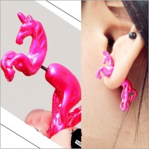 Neon Fashion 3D Horse Single Earring