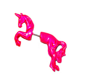 Neon Fashion 3D Horse Single Ear Stud
