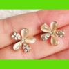Opal Flowers Rhinestone Earrings