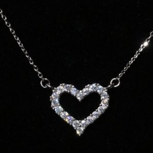 Open Heart Rhinestone Necklace