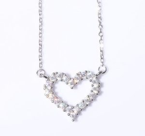 Open Heart Rhinestone Necklace