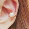 Pearl Flower Ear Cuffs (2 pcs, no piercing, Adjustable)