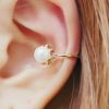 Pearl Flower Ear Cuffs (2 pcs, no piercing, Adjustable)