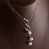 Pearl String Asymmetric Necklace-1