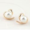 Pearl in Golden Heart Love Statement Earrings