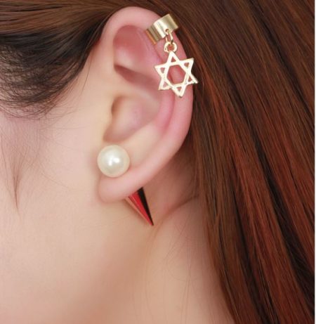Pearl on Cone Ear Cuff (Reversible Wearing)