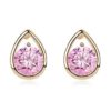 Pink Heart Rhinestone Fashion Earrings