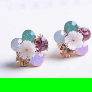 Plum Flower Gem Earrings