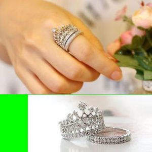 Princess Crown Ring Set of 2