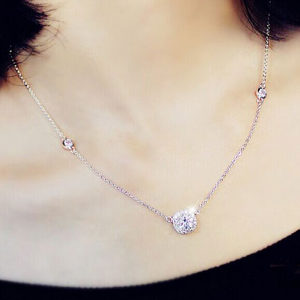 Princess Radiant Cut Connected Chain Necklace
