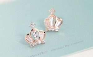 Queen's Crown Gold and Rhinestone Earrings