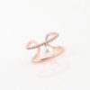 Pearl Connection Rhinestone Double Layer Cuff Ring (Slightly Adjustable)
