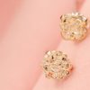 Rose on Diamond Rhinestone Earrings