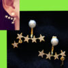 Shiny Stars and Pearl Ear Cuffs