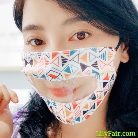 Show Off Smile Transparent Clear Mask with Colorful Pattern