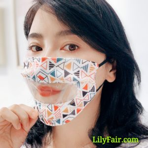 Show Off Smile Transparent Clear Mask with Colorful Pattern