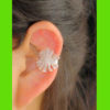 Silver Flower Rhinestone Ear Cuff (Single, No Piercing)