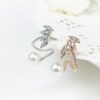 Silver Leaves and Pearl Ear Cuffs (Silver)